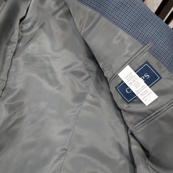 CHAPS  42R Blue Plaid Men's Blazer - Picture 3 of 11